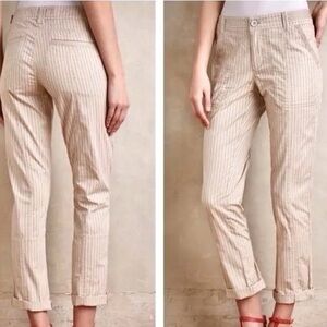 Hei Hei Anthropologie Pin Stripe Khaki Wanderer Beach Pants 27